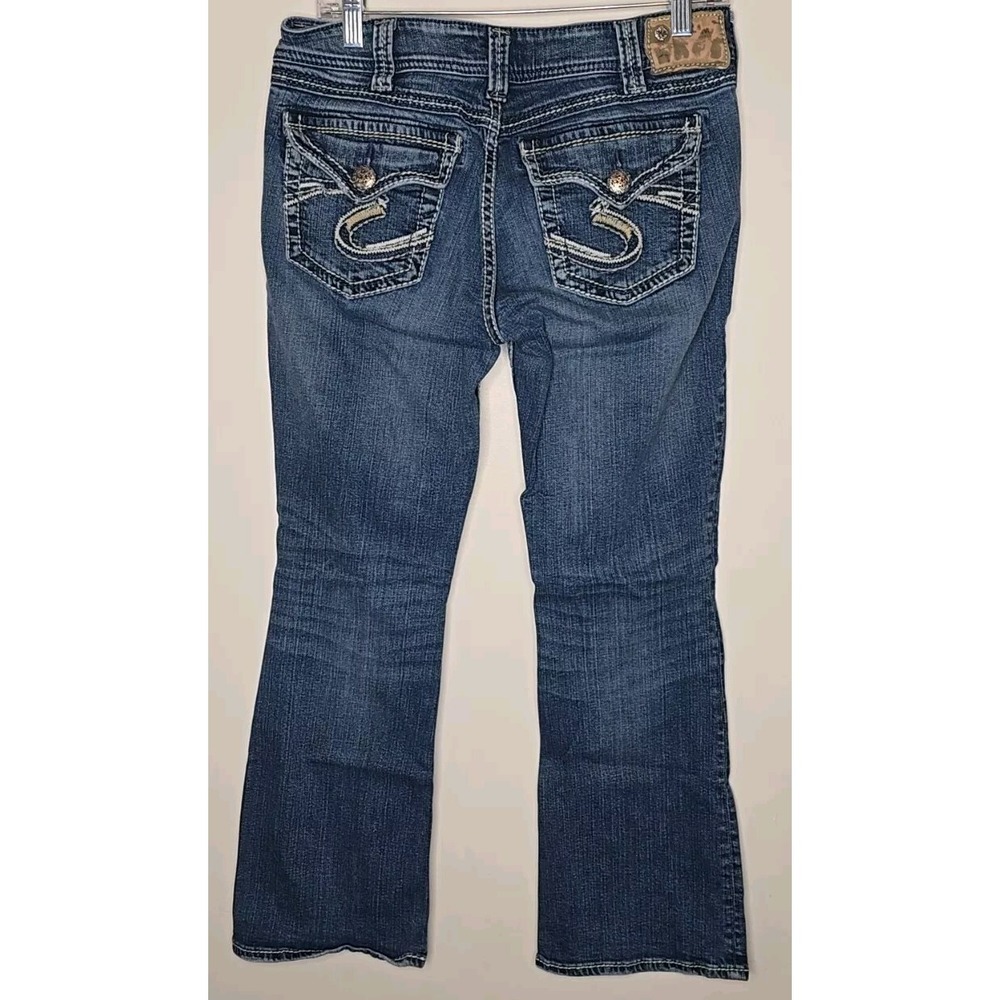 Silver Jeans Womens W30 L30 Blue Suki Surplus Curvy Thick Stitch Flap Pockets